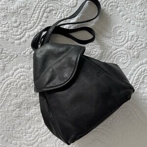 Canyon Outback Black Leather Women's Backpack or Shoulder